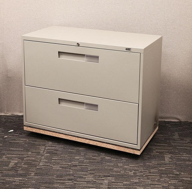 2 Drawer Lateral Filing Cabinet Global 9300 Grey