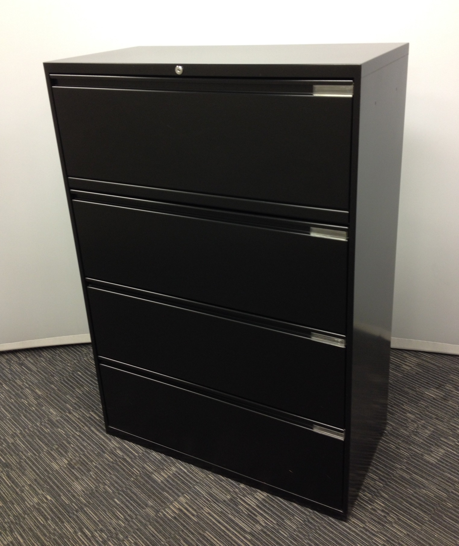 4 Drawer Lateral Filing Cabinet Office Specialty Black