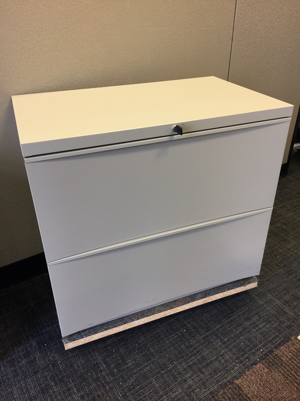 2 Drawer Lateral Filing Cabinet Teknion Leverage Grey