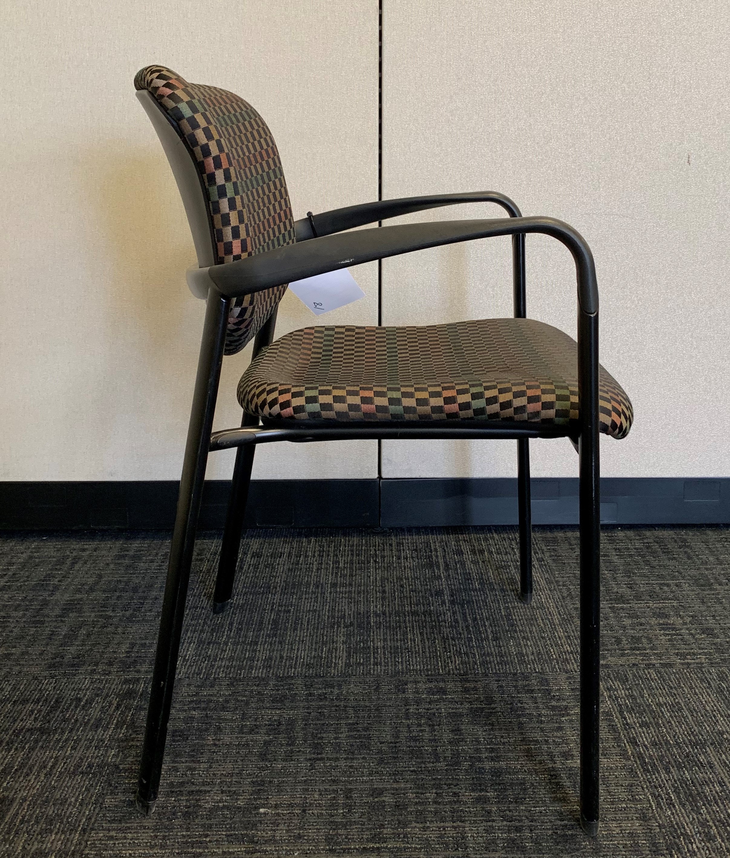 Haworth Improv Visitor Chair Black Frame with Chequered Fabric