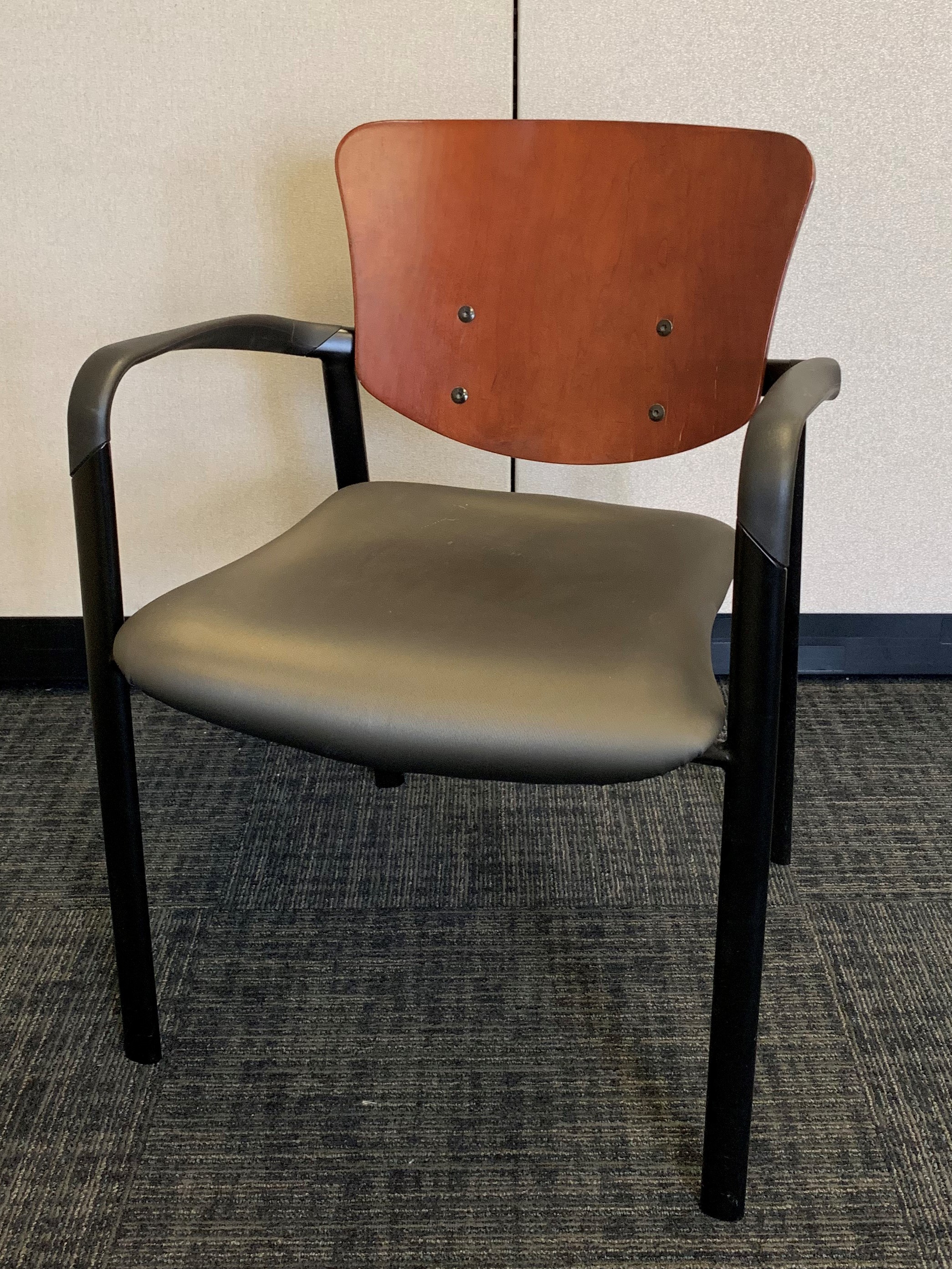 Haworth Improv Visitor Chair Black Frame with Wooden Back