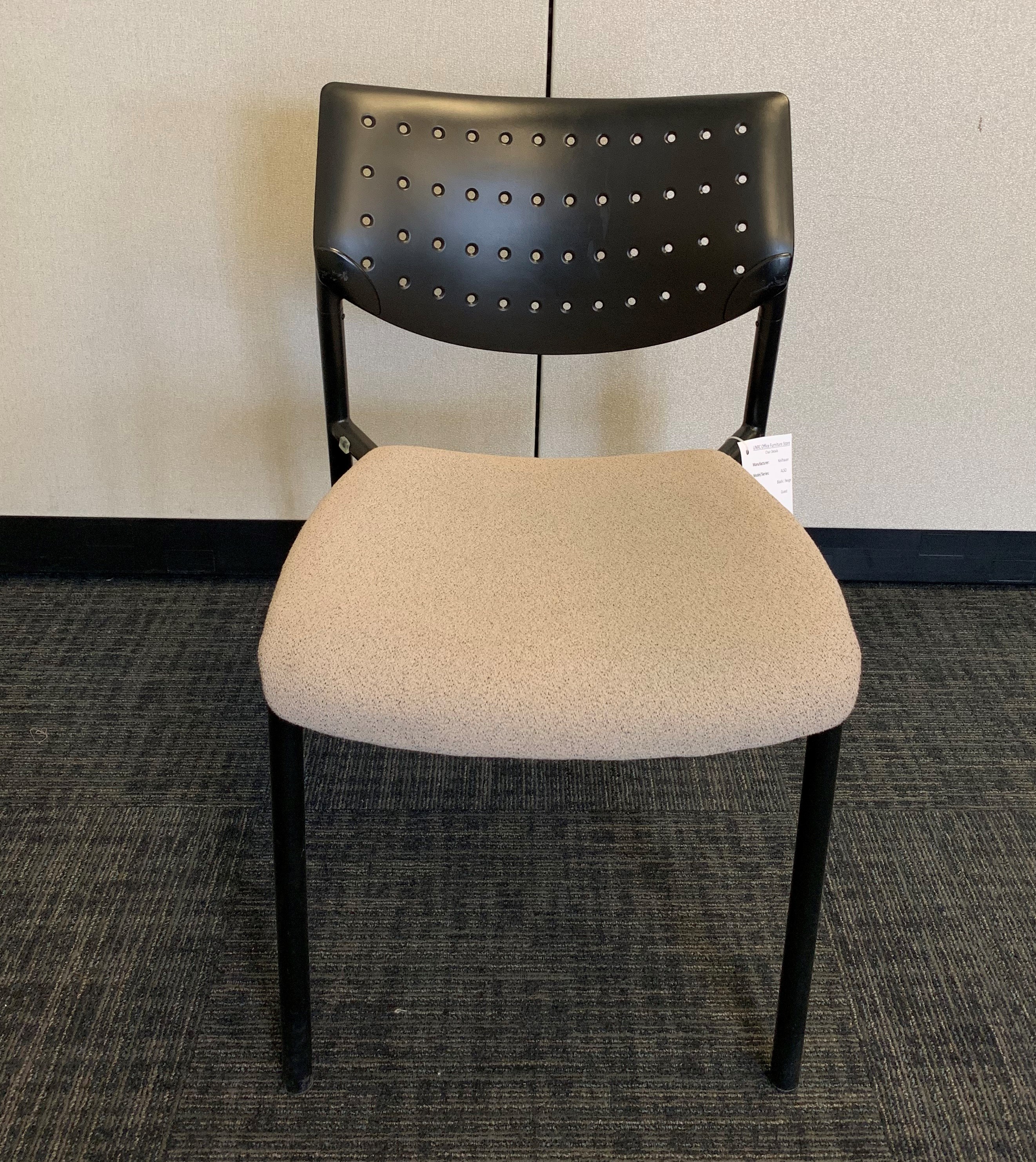 Keilhauer ALSO Guest Chair Black Frame with Creme Fabric