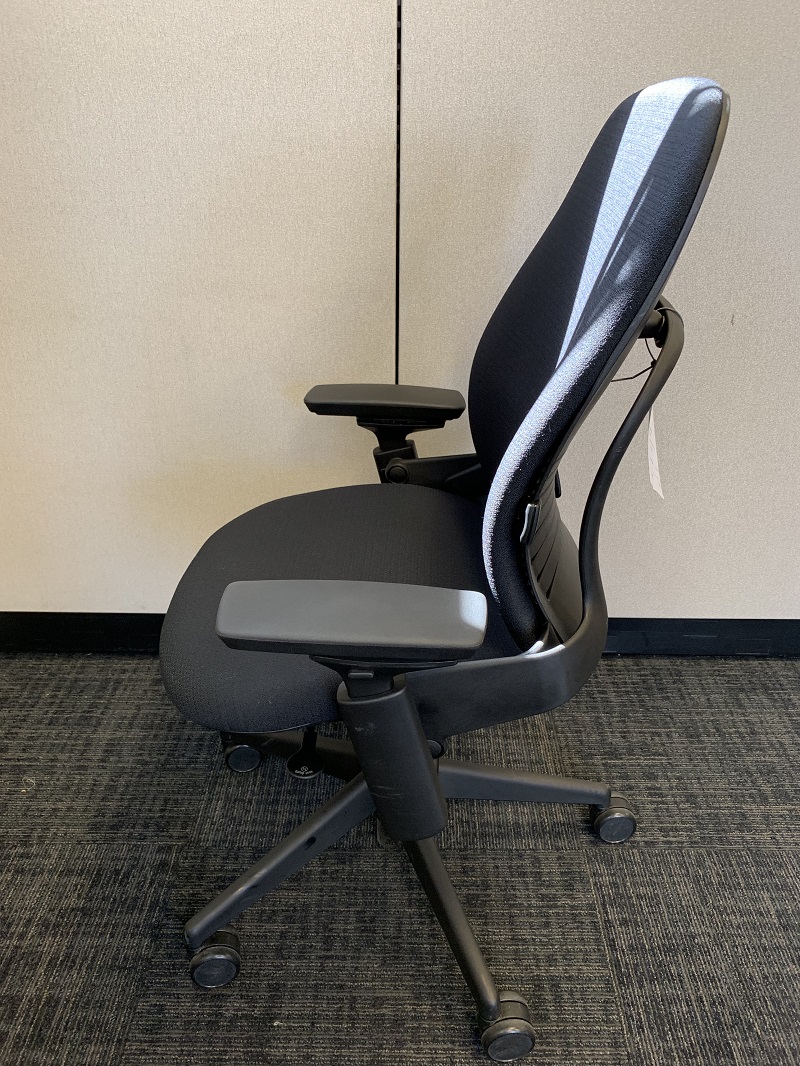 steelcase leap v2 black frame with black fabric